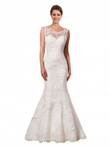 Bateau Illusion Sweetheart Lace Wedding Dress Glasgow