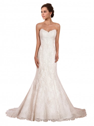 Sweetheart Neckline Sexy Mermaid Lace Wedding Dress Glasgow
