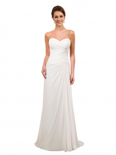 Sweetheart Neckline Chiffon Wedding Dress with Criss-Cross Ruched Bodice Glasgow