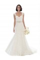 Off the Shoulder Mermaid Lace Beach Wedding Dress with Beaded Belt