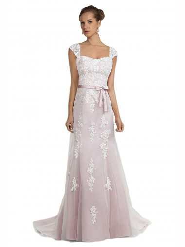 Strapless Mermaid Tulle Lace Beach Wedding Dress with Belt Glasgow