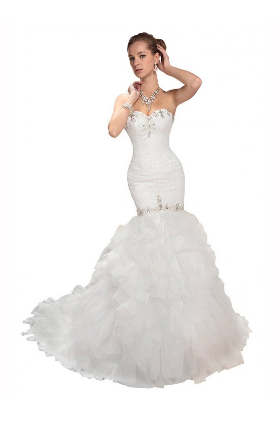 Sweetheart Mermaid Cascading Organza Wedding Dress