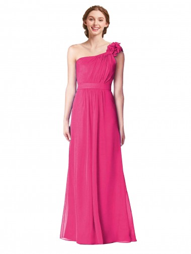 Full Length One Shoulder Chiffon Bridesmaid Dress Glasgow