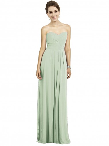 Full Length Strapless Chiffon Bridesmaid Dress with Sweetheart Neckline Glasgow