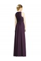 Long Chiffon V-Neck Bridesmaid Dress with Shirred Bodice