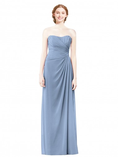 Strapless Long Chiffon Bridesmaid Dress with Sweetheart Neckline Glasgow