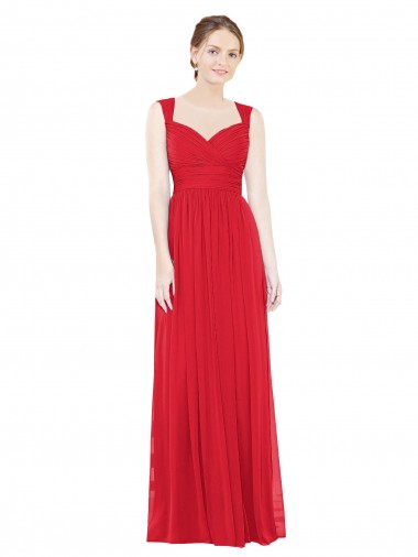 Full-Length Long Chiffon Bridesmaid Dress with Side Front Slit Glasgow