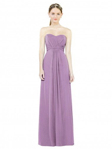 Sweetheart Neckline Strapless Chiffon Bridesmaid Dress with Wrap Pleat Glasgow