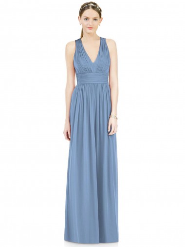 Sleeveless Cross Strap Back Chiffon Bridesmaid Dress Glasgow