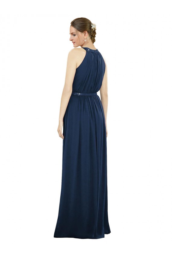 Vintage Full-Length Sleeveless Chiffon Bridesmaid Dress 