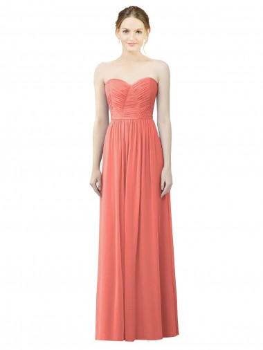 Draped Sweetheart Strapless Chiffon Bridesmaid Dress Glasgow