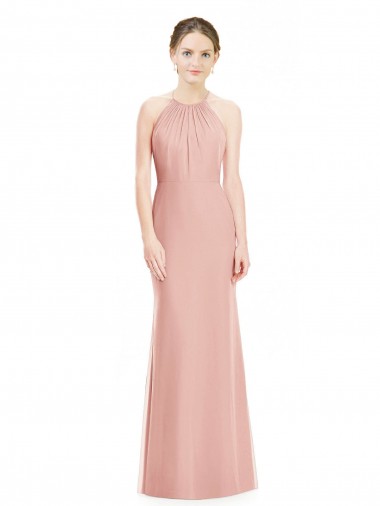 Halter Neck Trumpet Chiffon Bridesmaid Dress Glasgow