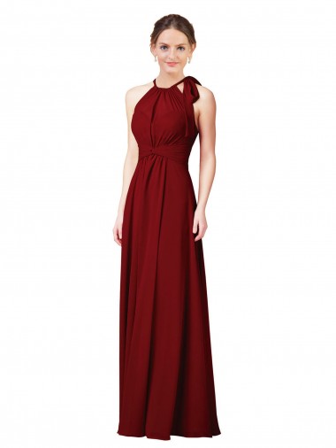 Luxe Chiffon Bridesmaid Dress with Open Slit In the Back Glasgow