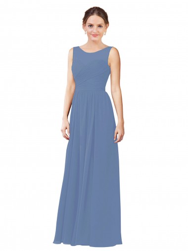 Luxe Chiffon Bridesmaid Dress with Illusion and Sweetheart Neckline Glasgow