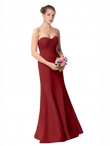 Full Length Sweetheart Chiffon Bridesmaid Dress with Ruched Bodice Glasgow