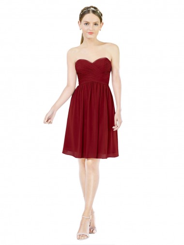 Short Sweetheart Knee Length Chiffon Cocktail Bridesmaid Dress with Open Back Glasgow