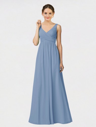 Long Chiffon Bridesmaid Dress with Sweetheart Neckline and Wide Straps Glasgow