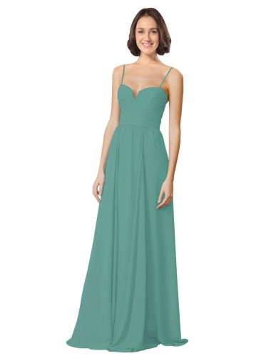 Spaghetti Straps Sweetheart A-Line Chiffon Bridesmaid Dress Glasgow