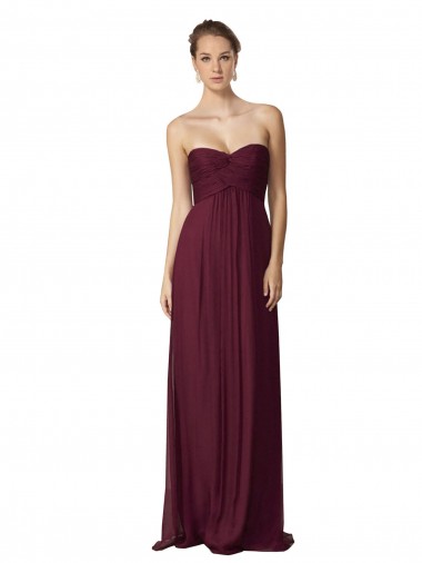 Floor Length Chiffon Bridesmaid Dress with Sweetheart Neckline Glasgow