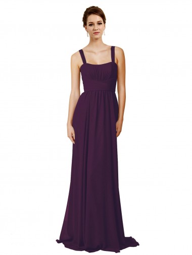 Full Length Chiffon Bridesmaid Dress with Spaghetti Straps Glasgow