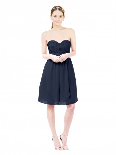 Sweetheart Cocktail Knee Length Chiffon Cocktail Bridesmaid Dress Open Back Glasgow