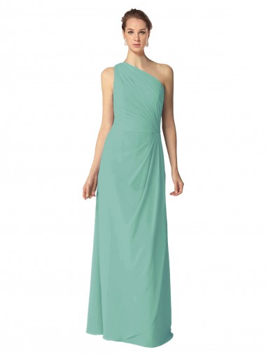 Long Chiffon One Shoulder Full Length Bridesmaid Dress Glasgow