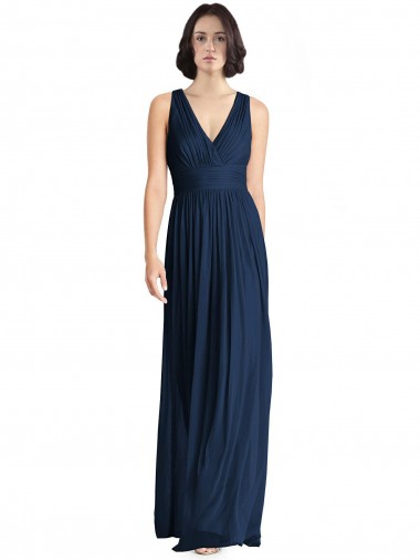 Cut Out Back Long Chiffon V-Neck Bridesmaid Dress Glasgow