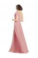 Chiffon Bridesmaids Dress with One Shoulder Flounced Sleeve