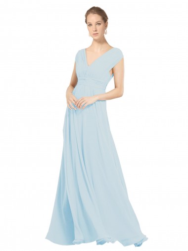 Chiffon Bridsmaids Dress with V-Neckline and Tie V Back Glasgow