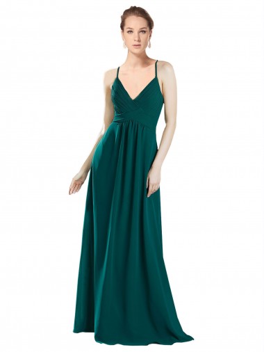 Sexy Chiffon Bridesmaid Dress with Deep V-Neckline Glasgow