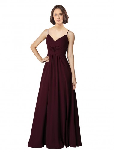 V-Neck Chiffon Bridesmaid Dress with Twist Front Bodice Glasgow