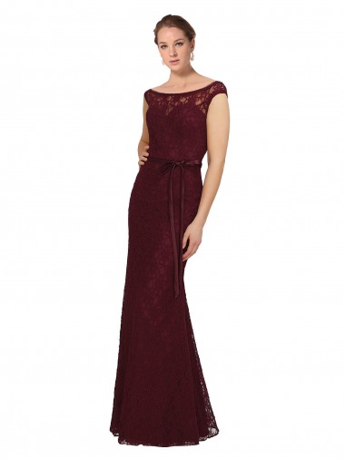 Lace Bridesmaids Dress with Matching Satin Tie Sash Glasgow