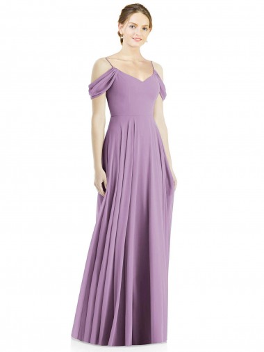 Off the Shoulder Open Cowl-Back Maxi Bridesmaid Dress Glasgow