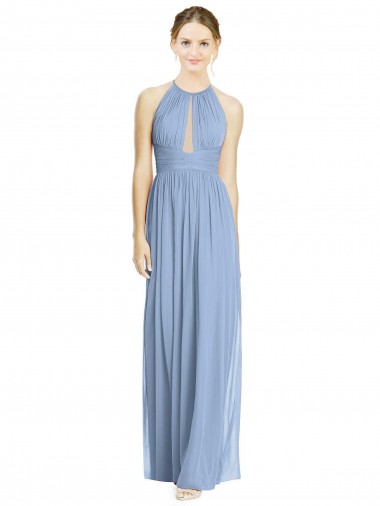 Open Back Long Chiffon Halter Bridesmaid Dress Glasgow