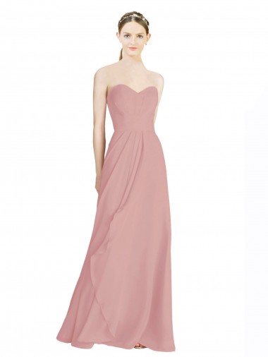 Daped A-Line Chiffon Bridesmaid Dress with Pleated Sweetheart Bodice Glasgow