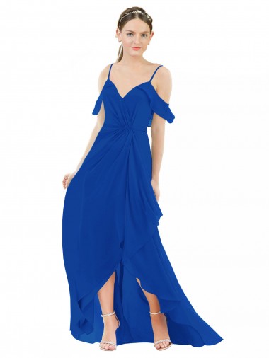 High Low Boho Bridesmaid Dress with Cold Shoulder Sleeves Glasgow