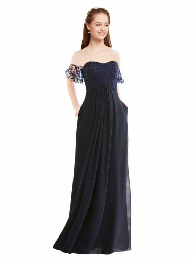 Boho Bridesmaid Dress with Beaded Embroidered Bodice and Flutter Cap Sleeves Glasgow