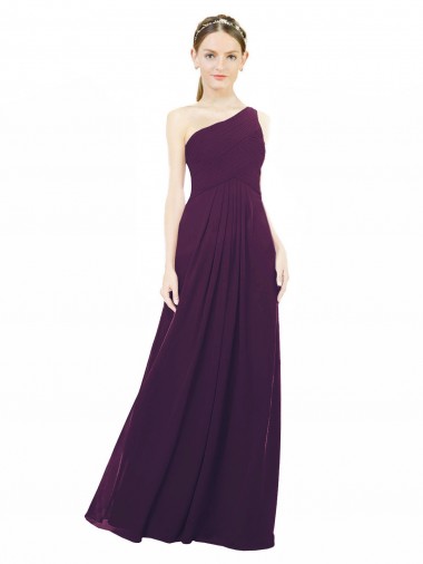 One Shoulder Chiffon Bridesmaid Dress with Draped Bodice Glasgow