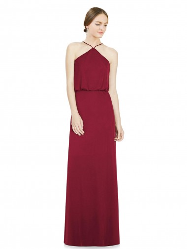 Sleek Halter Neck A-Line Chiffon Bridesmaid Dress Glasgow