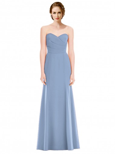 Draped Strapless Sweetheart Trumpet Chiffon Bridesmaid Dress Glasgow