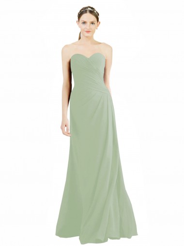 Sweetheart Neckline Draped Floor Length Chiffon Bridesmaid Dress Glasgow