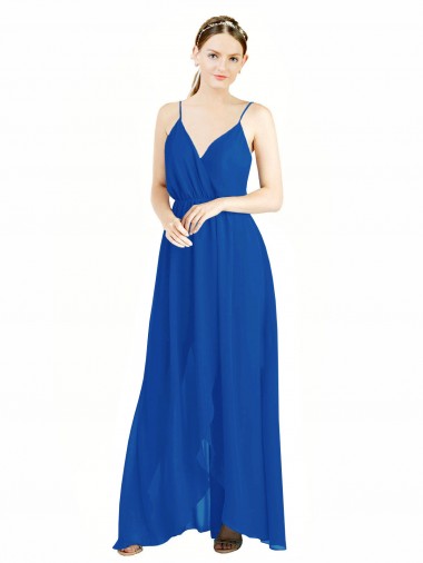 Sleeveless Surplice Chiffon Bridesmaid Dress with Spaghetti Straps Glasgow