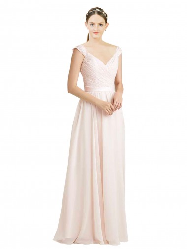 Sweetheart A-Line Chiffon Bridesmaid Dress with Ruched Lace Bodice Glasgow