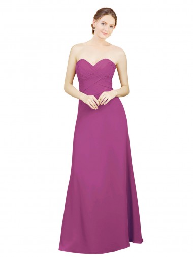 Sweetheart Neckline Pleated Chiffon Bridesmaid Dress with Low Back Glasgow