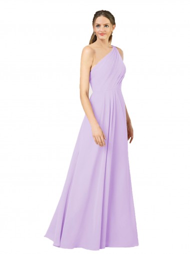Grecian Inspired Simple One Shoulder Chiffon Formal Bridesmaid Dress with Ruching Glasgow