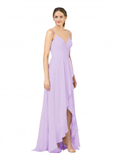 High-Low Chiffon Bridesmaid Dress with Ruffle Detail Glasgow