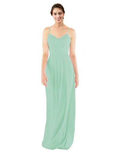 Classic Long Chiffon Bridesmaid Dress with V-Neck Glasgow