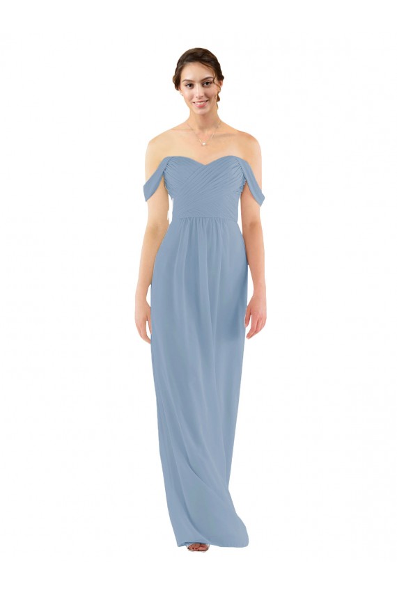 Sweetheart Neckline Chiffon Off-the-Shoulder Bridesmaid Dress