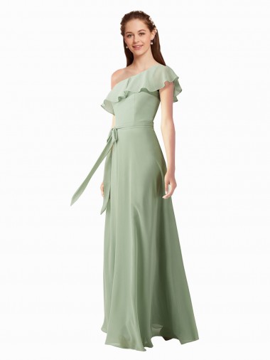 Chiffon Bridesmaids Dress with Ruffles Flutter Sleeves Glasgow