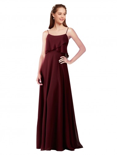 Chiffon Bridesmaids Dress with Spaghetti Straps Glasgow